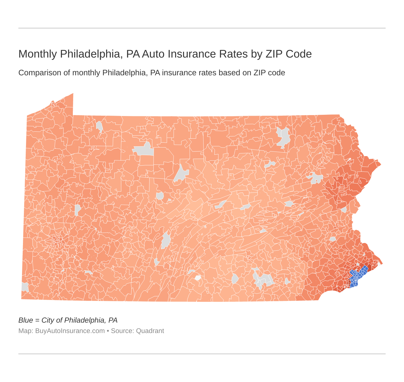 Monthly Philadelphia, PA Auto Insurance Rates by ZIP Code Monthly Philadelphia, PA Auto Insurance Rates by ZIP Code